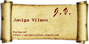 Janiga Vilmos névjegykártya